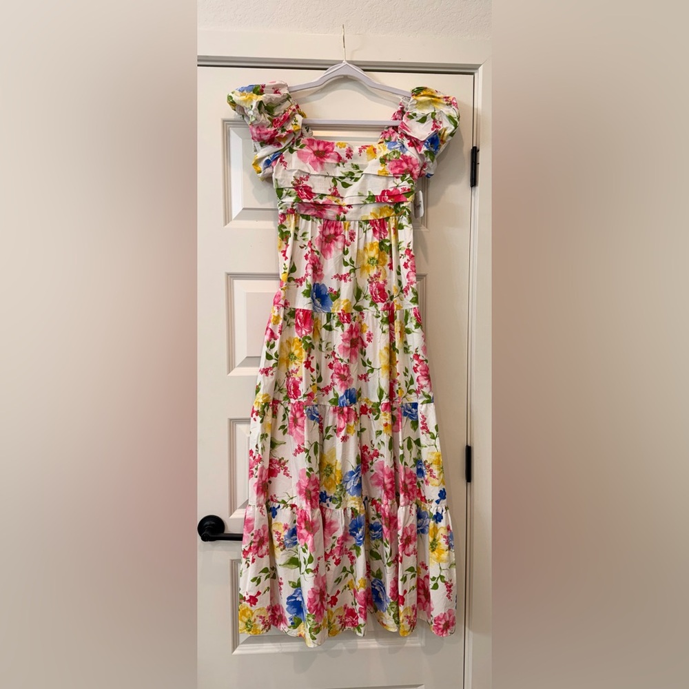 Altar'd State Floral Maxi Skirt with Pink, Yellow, and Blue